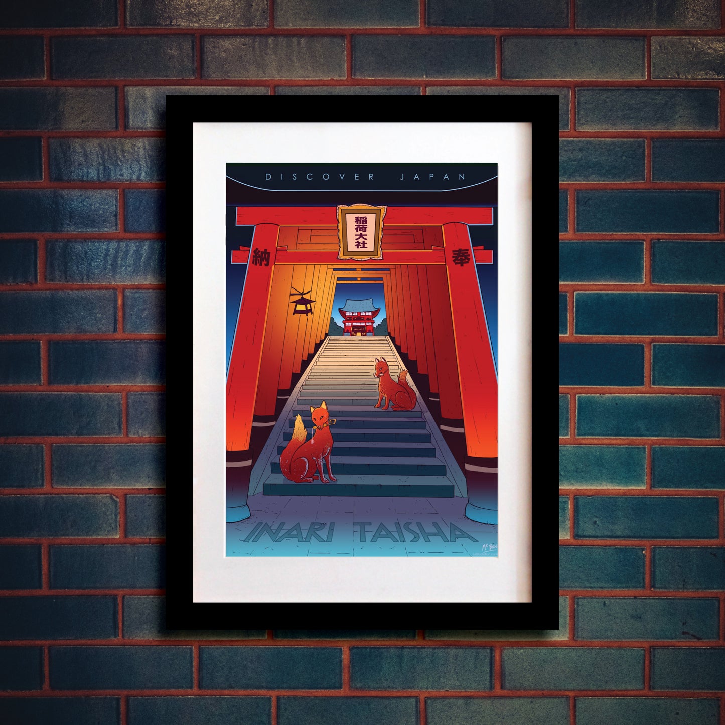 le studio bon, affiche inari taisha, affiche japonaise, affiche Japon, affiche kyoto, poster japonais, affiche en japonais, poster kyoto, affiche voyage, poster inari taisha, cadeau japonais, Fushimi Inari